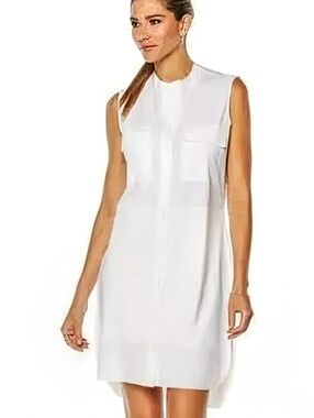 Lysse White Sleeveless Shirt Dress XS